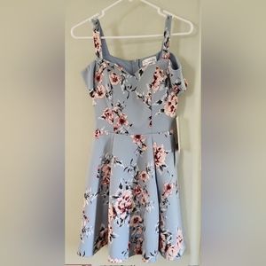 Cute blue floral dress size small. New with tags.